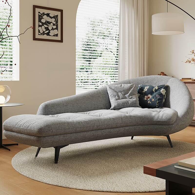 Modern Chenille Chaise Lounge Accent Chair