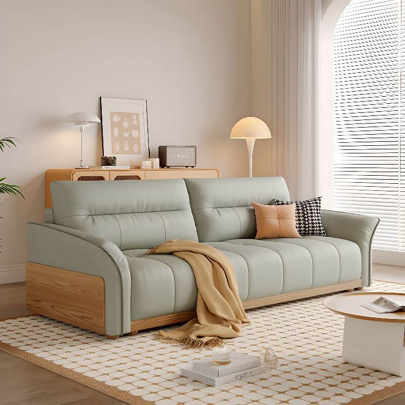 Modern flared arm sleeper sofa