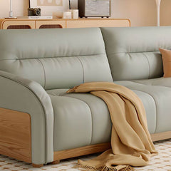 Functional pale grey couch that converts to bed