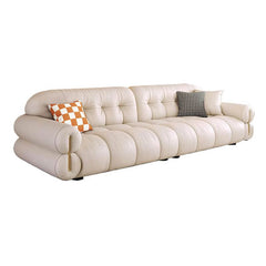 Comfortable sofa with three pillows