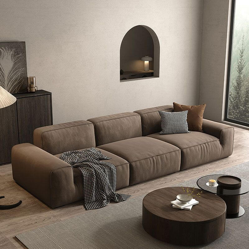 Elegant modern sofa with concealed support