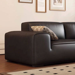 Midnight black and mocha sofa design details