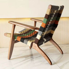 Elegant touch of the patchwork arm chair in a home decor setting