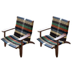 Close-up of the patchwork upholstery on the arm chair