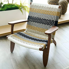 Stylish wood frame of the tropical arm chair