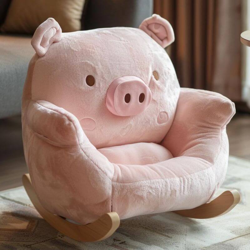 Peony Art Deco Upholstered Rocking Armchair mit kratzfestem Rundarm Zweitbild