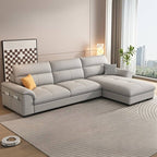 Stylish living space with L-shape sofa
