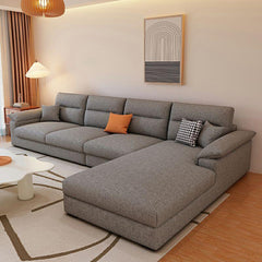 Comfortable fabric upholstery of the sofa