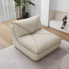 Plush sponge-filled bean bag lounger in beige