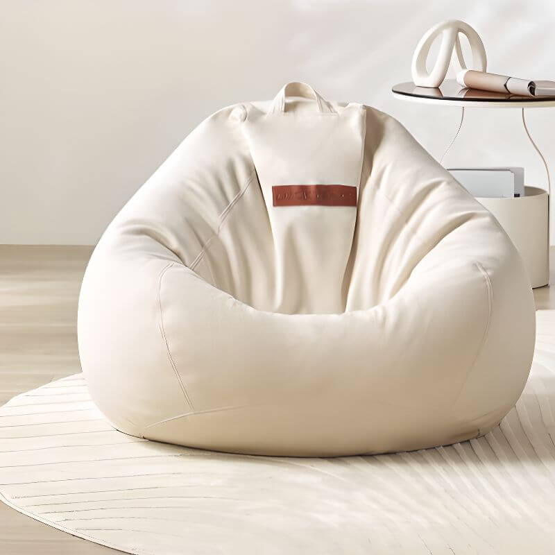 Portable Lemon Color/Gray/Green Cotton Linen & Expanded Polypropylene Beans Handy Bean Bag Set/Bean Bag Chair with Removable Cover & Zipper Closure Secondary image