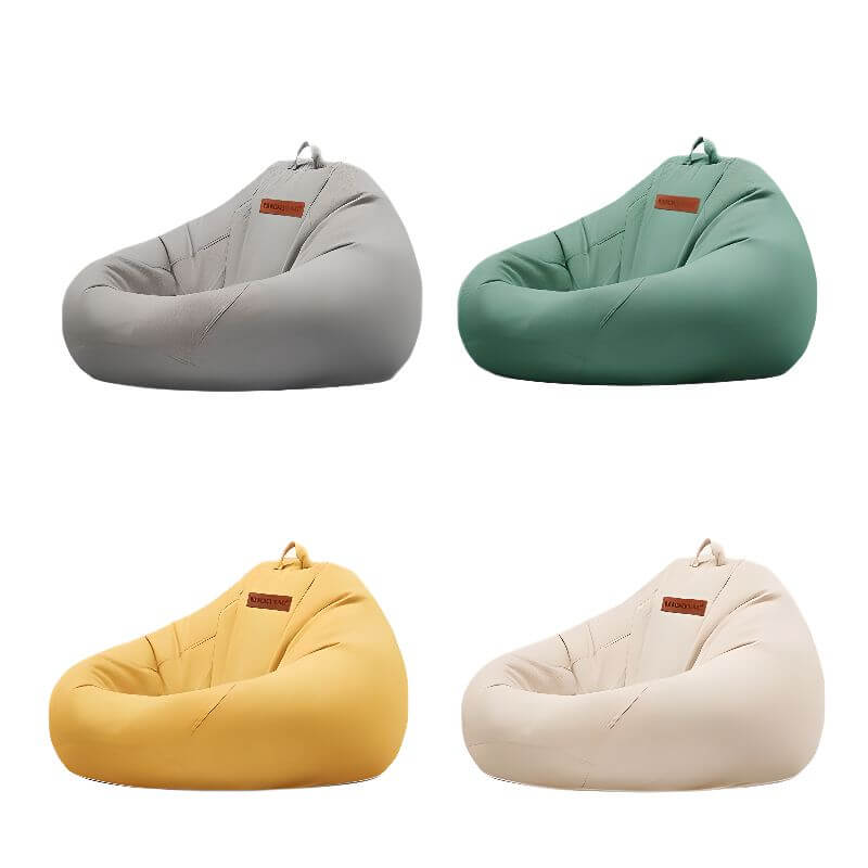 Green bean bag chair with zipper closure