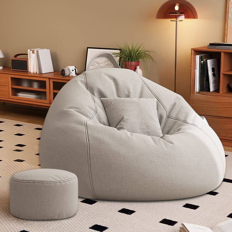 Red vibrant bean bag chair for accent seating