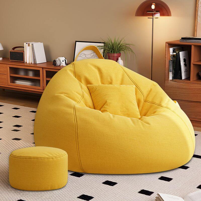 Stylish dark gray bean bag chair with storage