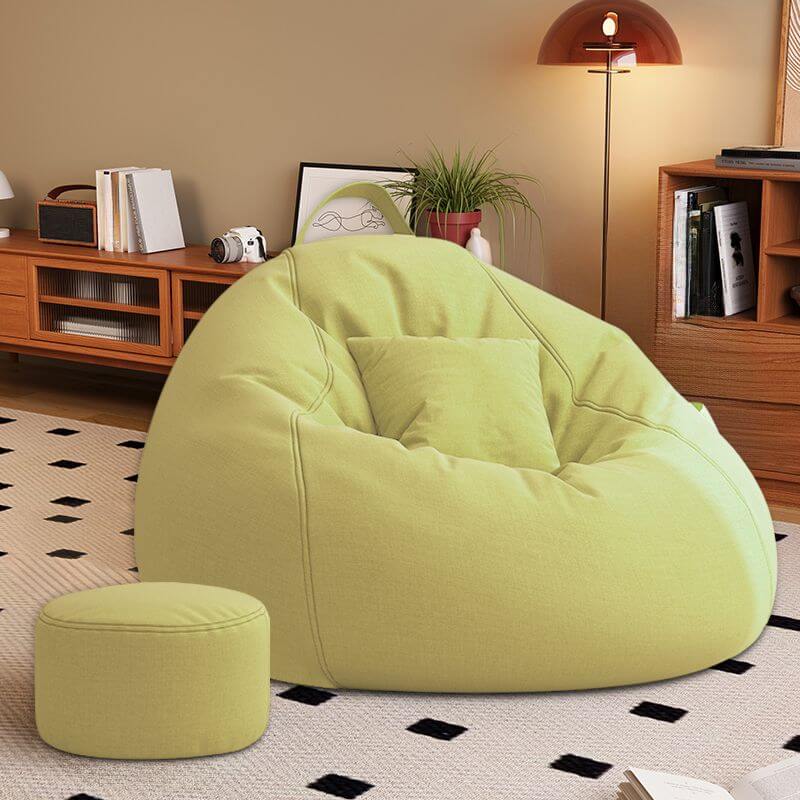 Red vibrant bean bag chair for accent seating
