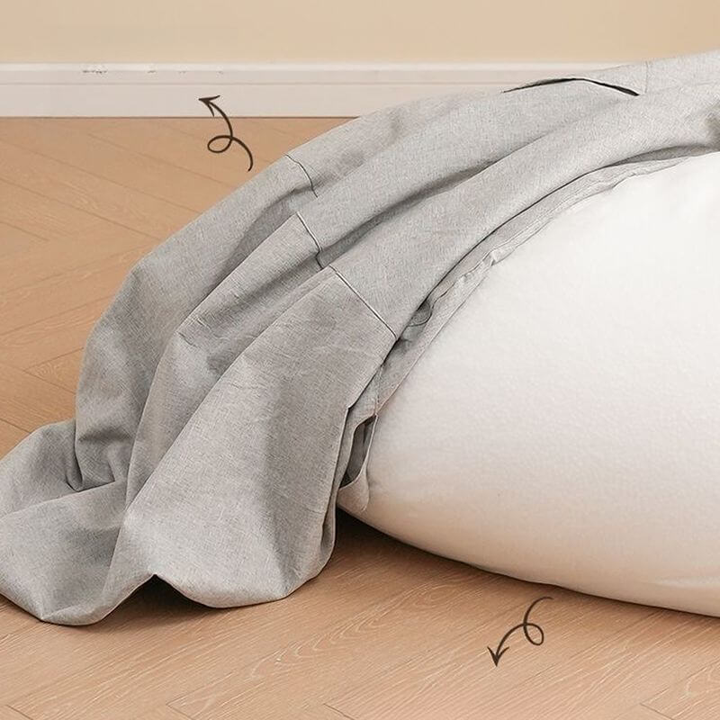 Stylish dark gray bean bag chair with storage