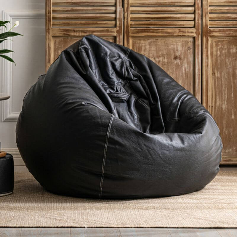 Green Gray Bean Bag Chair with Ottoman Imagen principal del producto