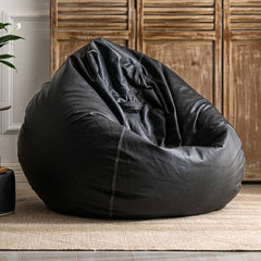 Green Gray Bean Bag Chair with Ottoman