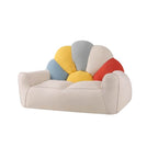 Multi-color bean bag chair with ottoman