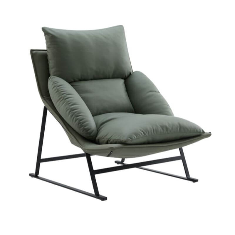 Relaxsessel mit Tintenbeinen, gepolsterter Bezug, Metallrahmen, nicht schaukelnder Basis, abnehmbarem Kissen, Kopfstütze und abnehmbarer Rückenlehne Zweitbild