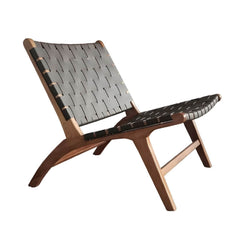 Scandinavian recliner chair with natural wood legs