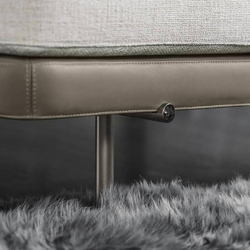 solid gray upholstered bench