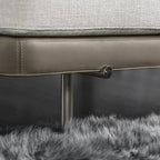 solid gray upholstered bench