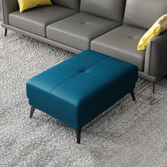 Dark Gray Rectangle Wood Solid Color Footstool