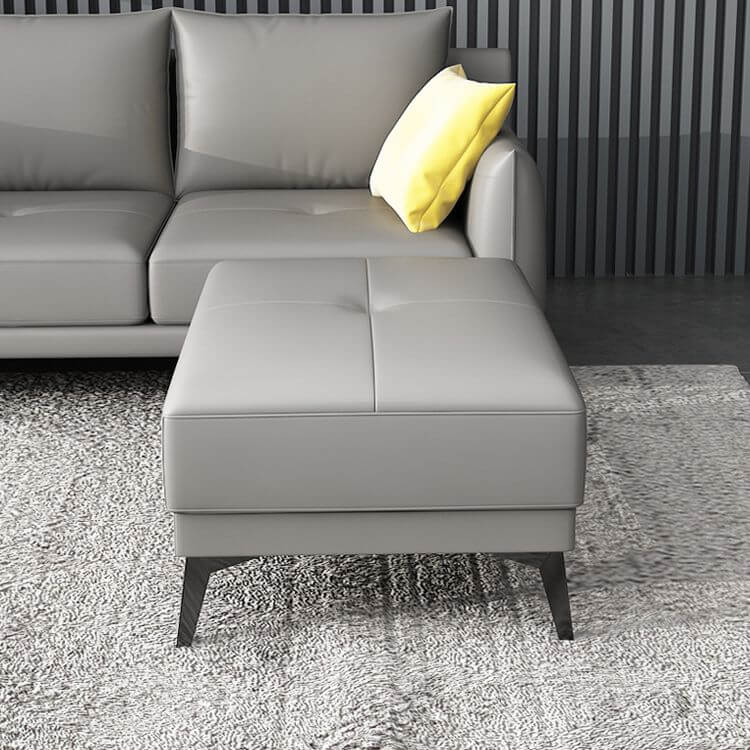 Rechteckige Holz Einfarbige Fußhocker ohne nicht abnehmbaren Kissenbezug Zweitbild