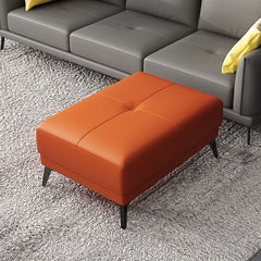 Blue Rectangle Wood Solid Color Footstool