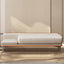 Contemporary design bench in beige leather