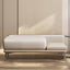 Living room with ivory leather upholstered bench