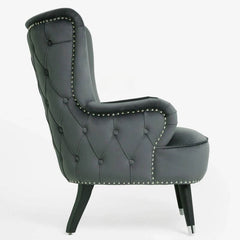 Tufted back of Retro Wingback Chair