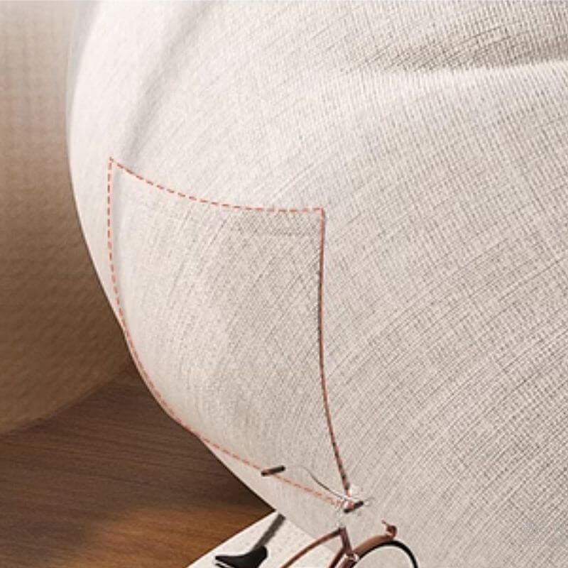 Upscale linen upholstery on bean bag set