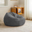 Retro orbicular armless bean bag chair in yellow