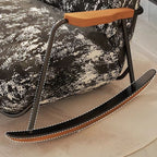 Wooden Legs of Retro Upholstered Rocking Chair