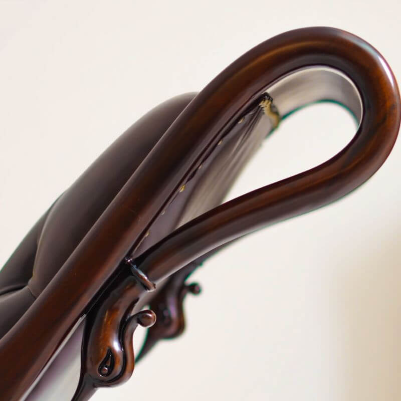 Retro Bezogener Schaukelarmlehnsessel mit gepolsterter Bezugung und Track-Arm Zweitbild