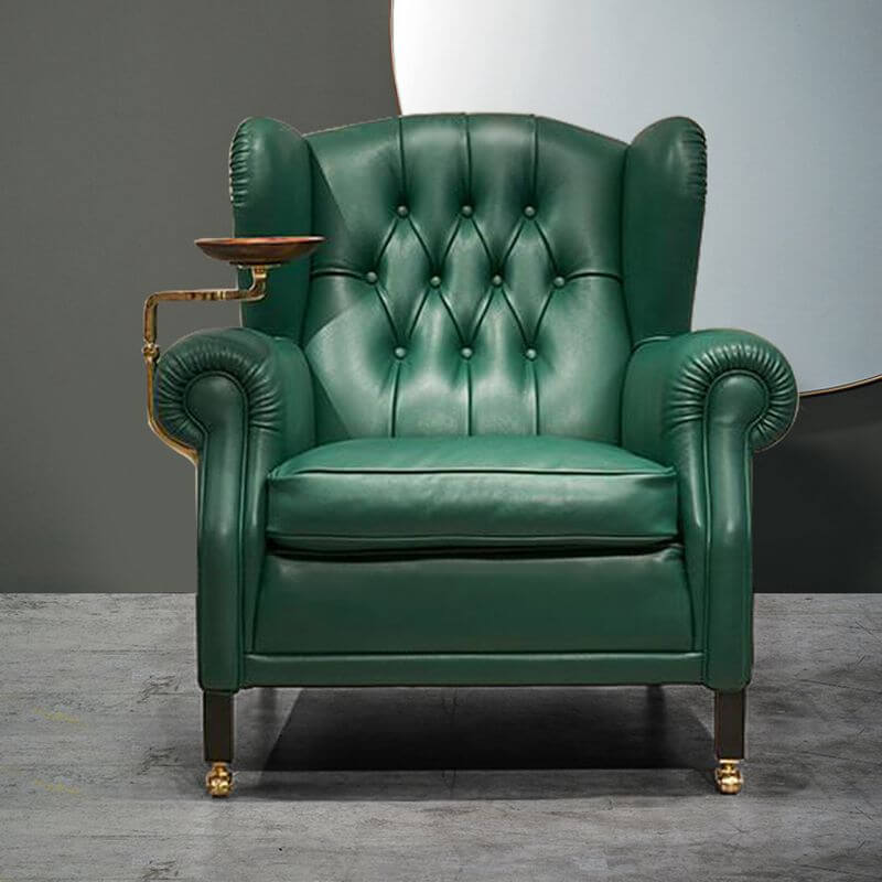 Retro Wingback Chair with Roller Wheels Main image