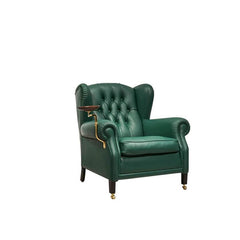 Retro Wingback Chair with Roller Wheels