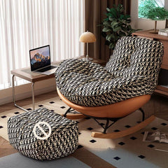 Comfortable seating area featuring Sledging Base Rocking Papasan Chair