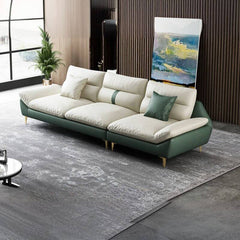 Luxurious upholstered sofa close-up