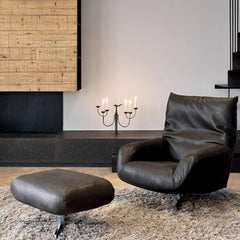 Rotatable accent chair in black color