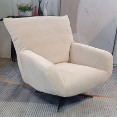 Stylish white accent chair with ottoman