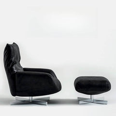 Rotatable accent chair in black color