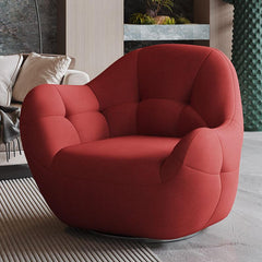 Comfortable barrel chair with swivel functionality