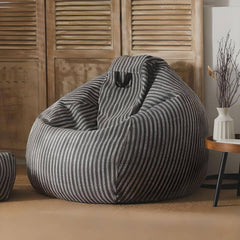 Round Fabric Bean Bag Chair in Orange Red