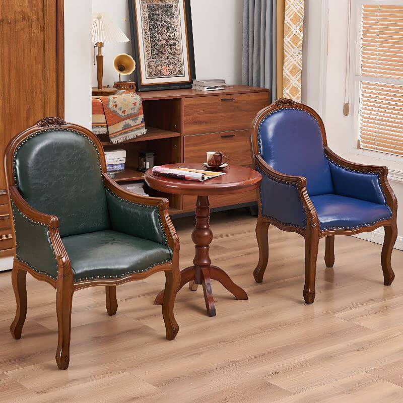 Rustic Solid Color Arm Chair with Nailhead Embellishment Hauptbild