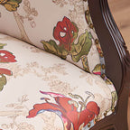 Armchair featuring solid color fabric and classic design