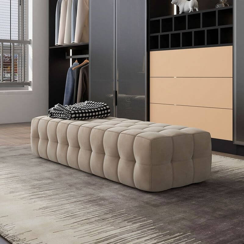 Modern Living Room Bench with Solid Pattern