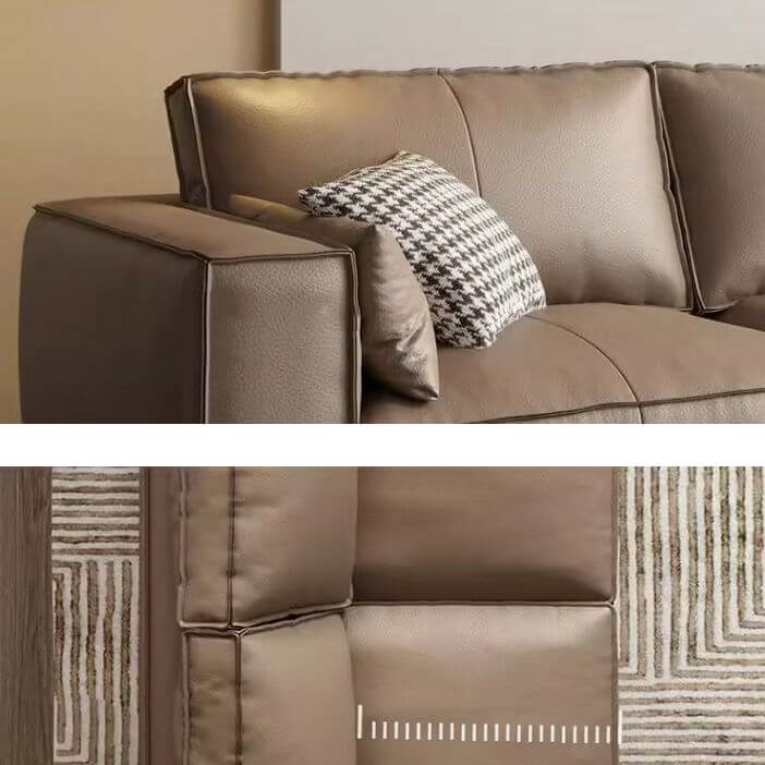 Stylish leather sofa for gatherings