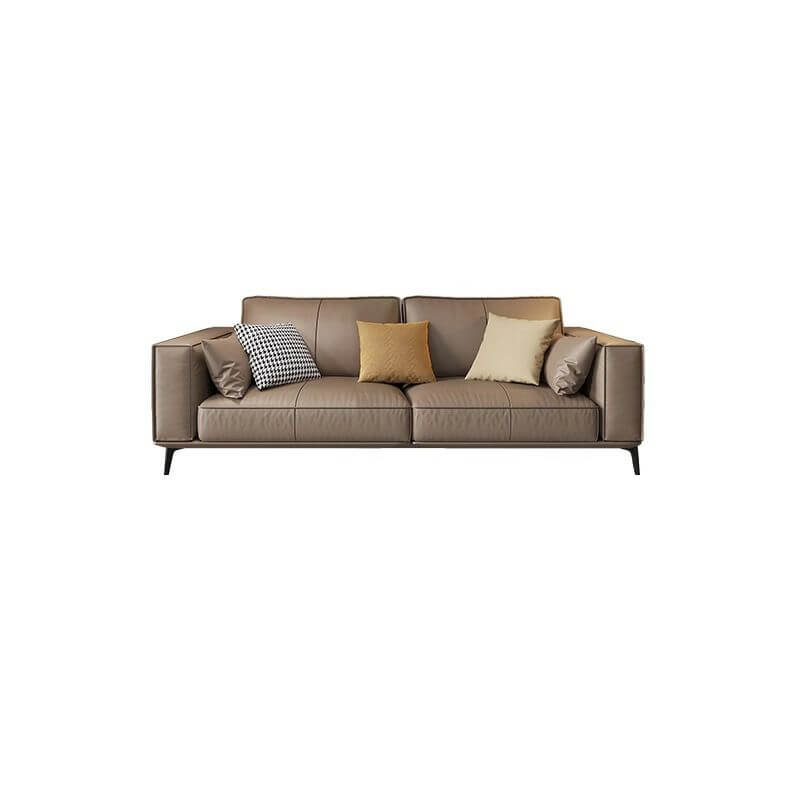 Modern style leather sofa side view